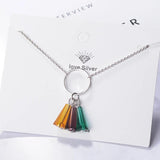 Colorful Crystal Pendant Necklace for Women Ladies