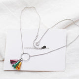 Colorful Crystal Pendant Necklace for Women Ladies