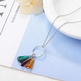 Colorful Crystal Pendant Necklace for Women Ladies