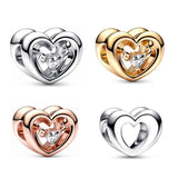 S925 Silver Bracelet Silver Beads DIY Accessories Rose Love Beads