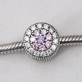 Floral Crystal Beads 925 Sterling Silver Charm Bracelet DIY Jewelry
