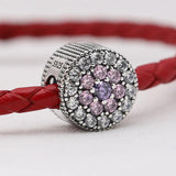 Floral Crystal Beads 925 Sterling Silver Charm Bracelet DIY Jewelry