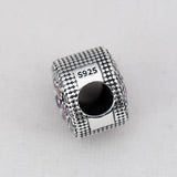 Floral Crystal Beads 925 Sterling Silver Charm Bracelet DIY Jewelry