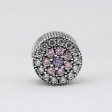 Floral Crystal Beads 925 Sterling Silver Charm Bracelet DIY Jewelry