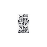 925 Silver Love Charm Crystal Zircon Clip Bead for Bracelets