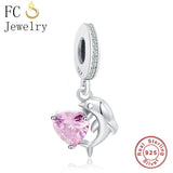 925 Silver Sea Horse Dolphin Pendant for Pan Charms Bracelet