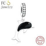925 Silver Sea Horse Dolphin Pendant for Pan Charms Bracelet