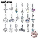 925 Silver Eiffel Tower Charms Pendant for Bracelet DIY Jewelry Gift