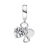 Family Infinity Triple Dangle Charm 925 Silver Bead Bracelet DIY