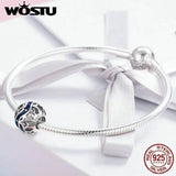 925 Sterling Silver Openwork Stars Charm Bead Bracelet DIY Jewelry Gift
