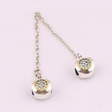 Two-tone Signature With Crystal Safety Chain Beads 925 Sterling Silver