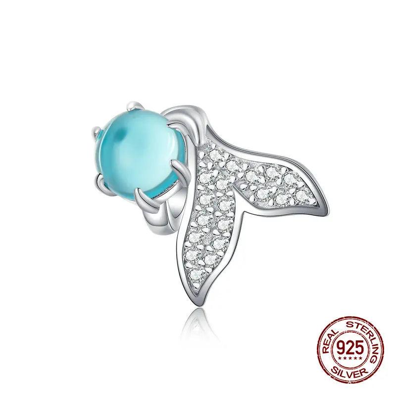 925 Silver Mermaid Tears Charm for 3MM Beads Bracelets