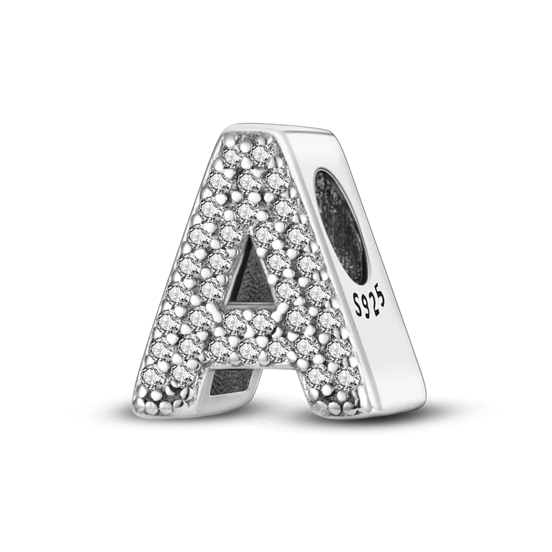 925 Silver Alphabet Series Charms Beads for 3mm Bracelet