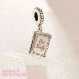Family Book Dangle Charm 925 Sterling Silver for Bracelets
