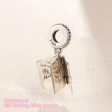 Family Book Dangle Charm 925 Sterling Silver for Bracelets