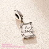 Family Book Dangle Charm 925 Sterling Silver for Bracelets
