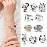 925 Silver Kitten & Wool Ball Beads for Bracelet DIY Charm Jewelry