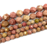 Red Rhodochrosite Faceted Round Stone Beads for Jewelry Making