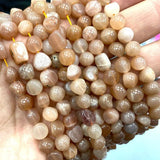 Orange Sunstone Irregular Stone Beads Diy Jewelry Making