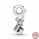 925 Sterling Silver Castle Pendant Charm for Bracelet & Necklace