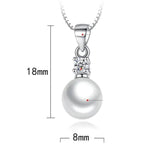 925 Silver Crystal Zircon Pearl Pendant Choker Necklace for Women