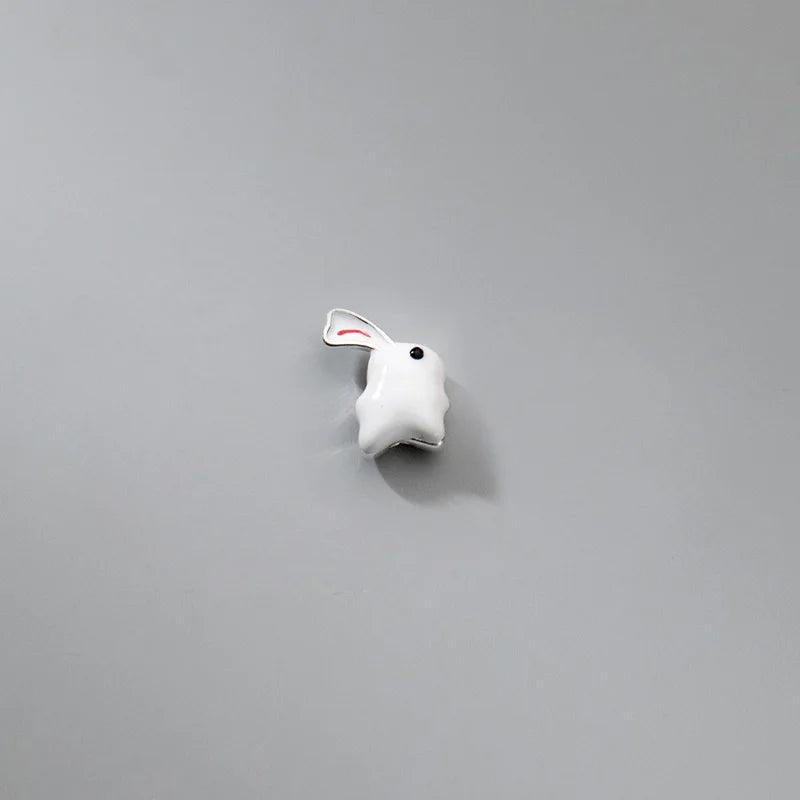 TrustDavis 999 Sterling Silver Carrot Rabbit Beads DIY Fit Bracelet Necklace