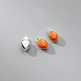 TrustDavis 999 Sterling Silver Carrot Rabbit Beads DIY Fit Bracelet Necklace