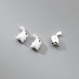 TrustDavis 999 Sterling Silver Carrot Rabbit Beads DIY Fit Bracelet Necklace