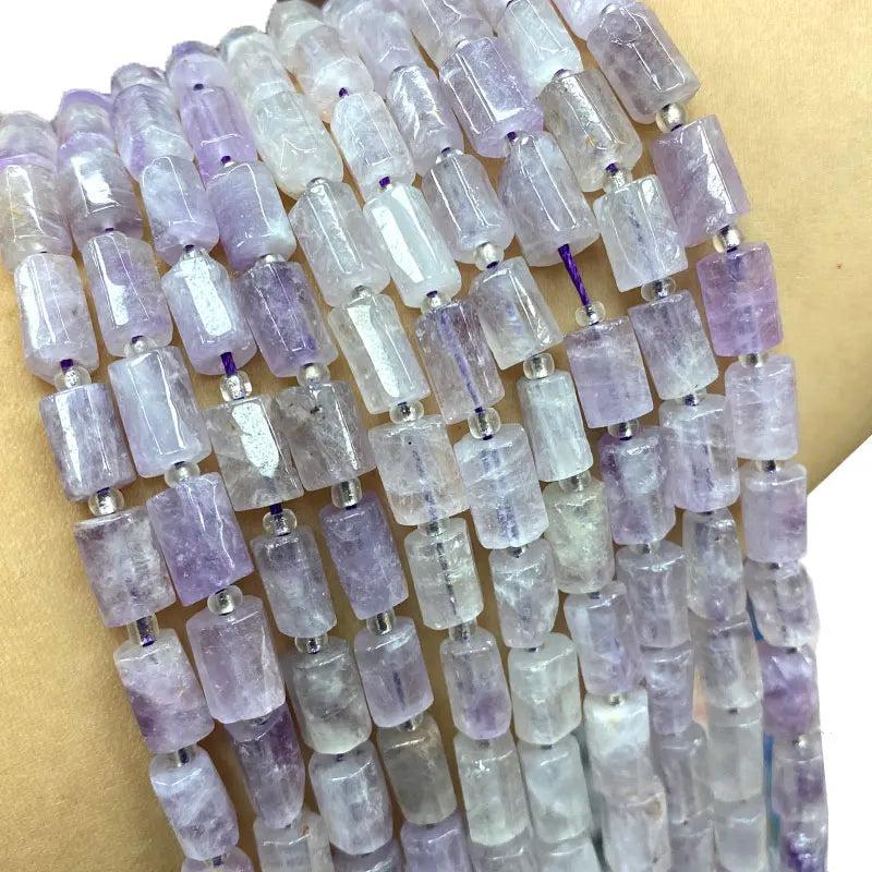 Natural Amethyst Cylinder Spacer Beads for DIY Jewelry Making