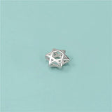 TrustDavis 925 Silver Star Spacer Beads DIY Fit Bracelet Necklace Jewelry