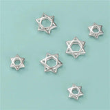 TrustDavis 925 Silver Star Spacer Beads DIY Fit Bracelet Necklace Jewelry