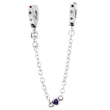 Sparkling Love Hearts Safety Chain Charm for Bracelet