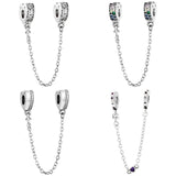Sparkling Love Hearts Safety Chain Charm for Bracelet