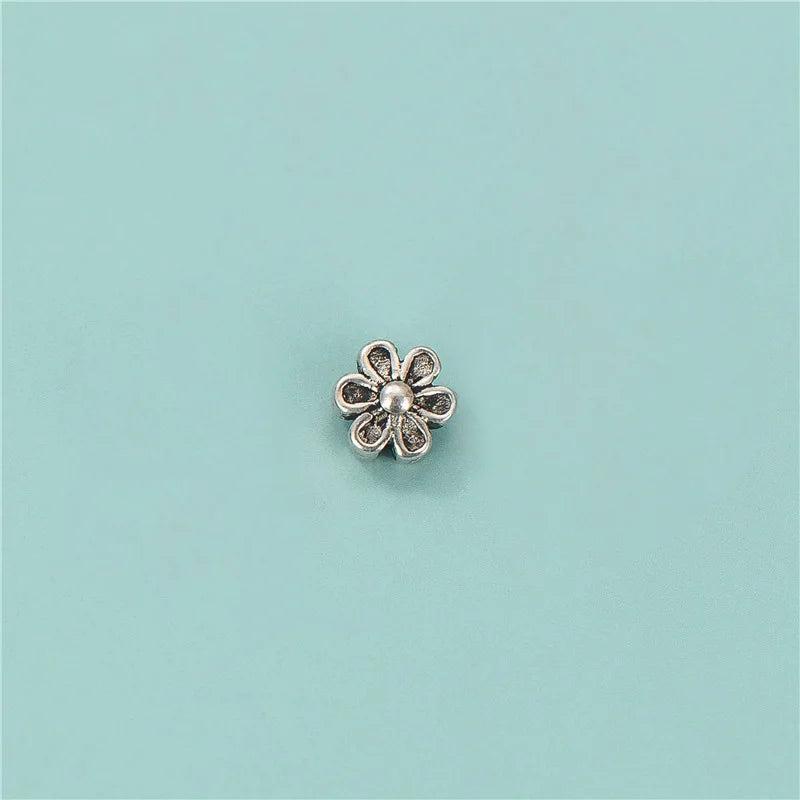 TrustDavis 925 Silver Flower Charm Separator Beads DIY Jewelry DZ671