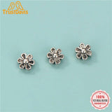 TrustDavis 925 Silver Flower Charm Separator Beads DIY Jewelry DZ671