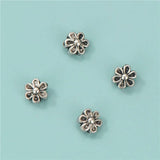 TrustDavis 925 Silver Flower Charm Separator Beads DIY Jewelry DZ671