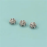 TrustDavis 925 Silver Flower Charm Separator Beads DIY Jewelry DZ671