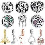 925 Silver Crystal Beads Charms for DIY Jewelry Making