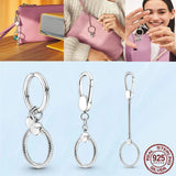 925 Silver Moment Key Ring Bag Charm Holder for Women