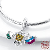 925 Silver Moment Key Ring Bag Charm Holder for Women