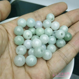 10PC Natural Emerald Jadeite Macroporous Ball Beads DIY Bangle Charm Jewellery