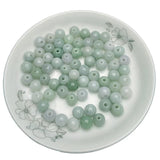 10PC Natural Emerald Jadeite Macroporous Ball Beads DIY Bangle Charm Jewellery