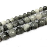 Natural Grey Hawks Eye Gemstone Beads 6/8/10MM 15''