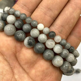 Natural Grey Hawks Eye Gemstone Beads 6/8/10MM 15''