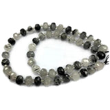 Rutilated Quartz Faceted Round Spacer Beads for DIY Bracelet