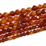 Red Agate Faceted Round Stone Spacer Beads for Jewelry Making DIY