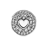 Sparkling Round Cutout Pav? & Heart Anniversary Charm Bracelet