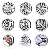 925 Sterling Silver Flower Charm Pendant Bead for Bracelet DIY Jewelry