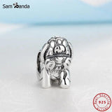 925 Sterling Silver Flower Charm Pendant Bead for Bracelet DIY Jewelry
