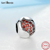 925 Sterling Silver Flower Charm Pendant Bead for Bracelet DIY Jewelry